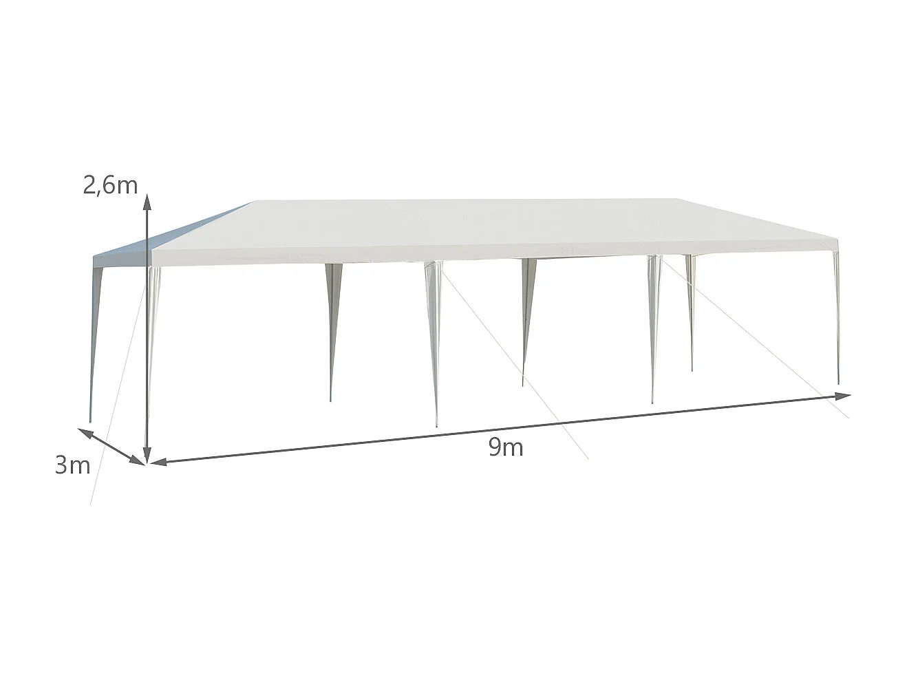 Gartenpavillon Partyzelt 9 x 3m