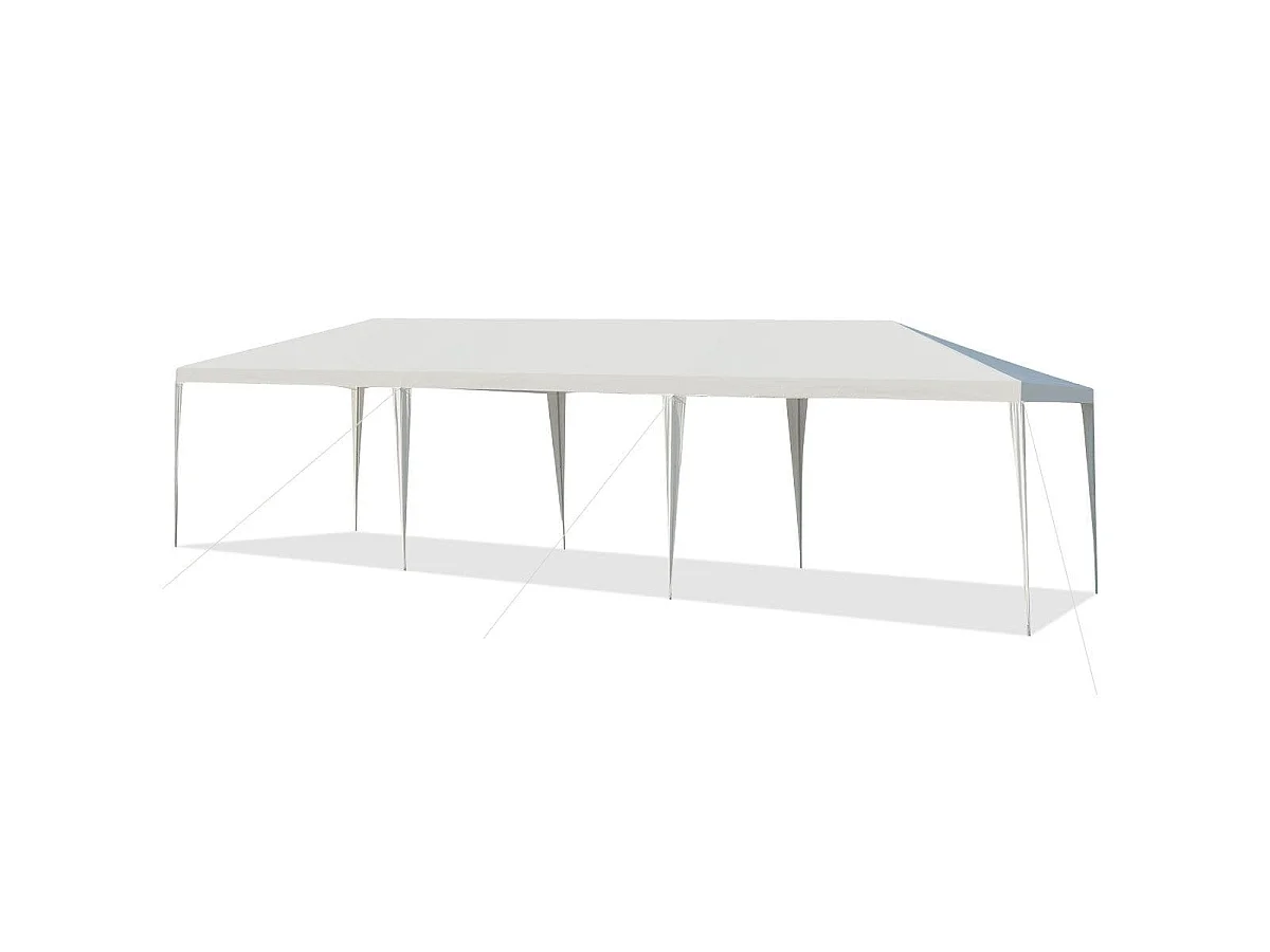 Partyzelt 3 m x 9 m Wasserdichter Pavillon für den Außenbereich Weiß