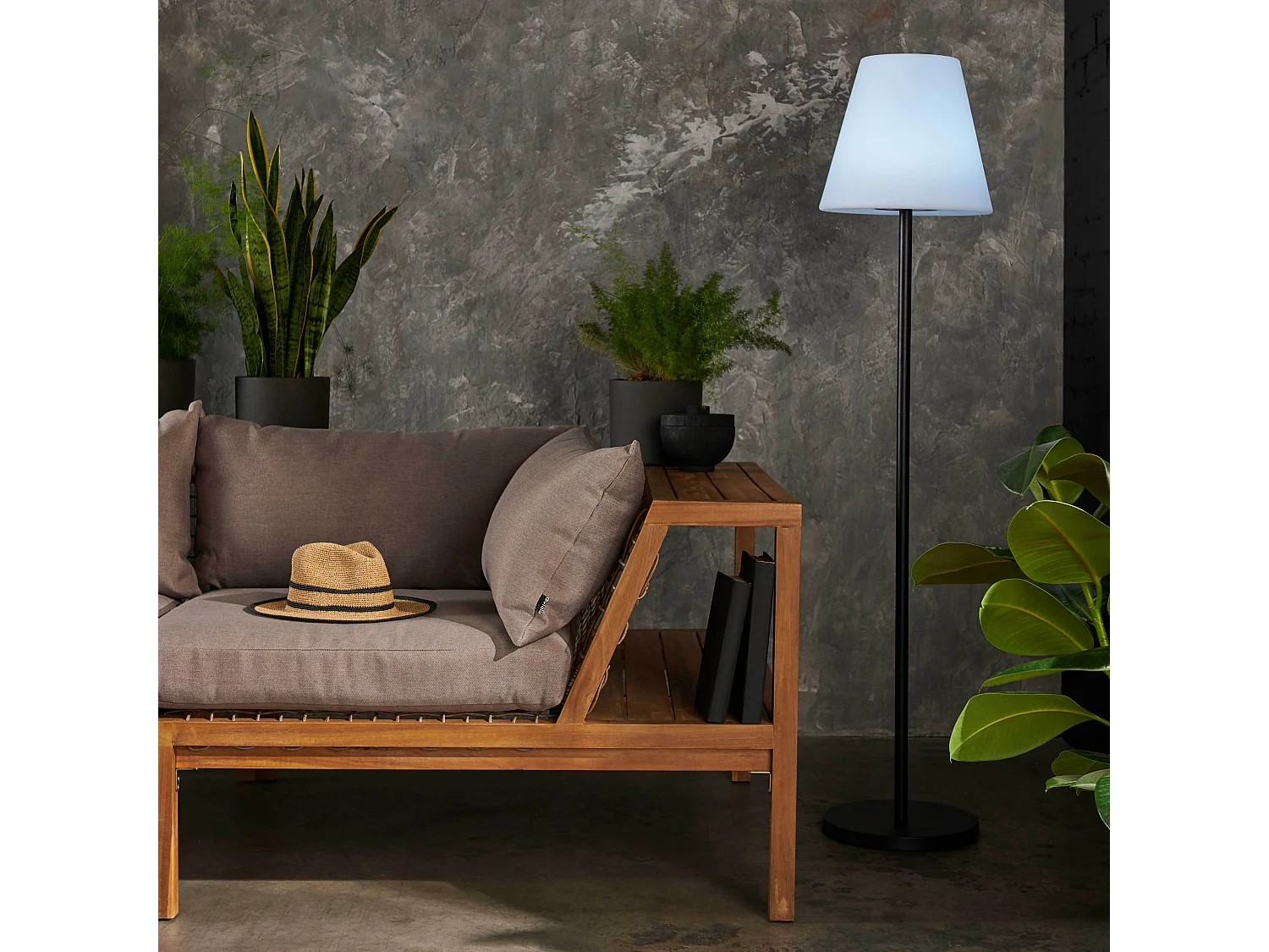 Lampadaire en acier anthracite