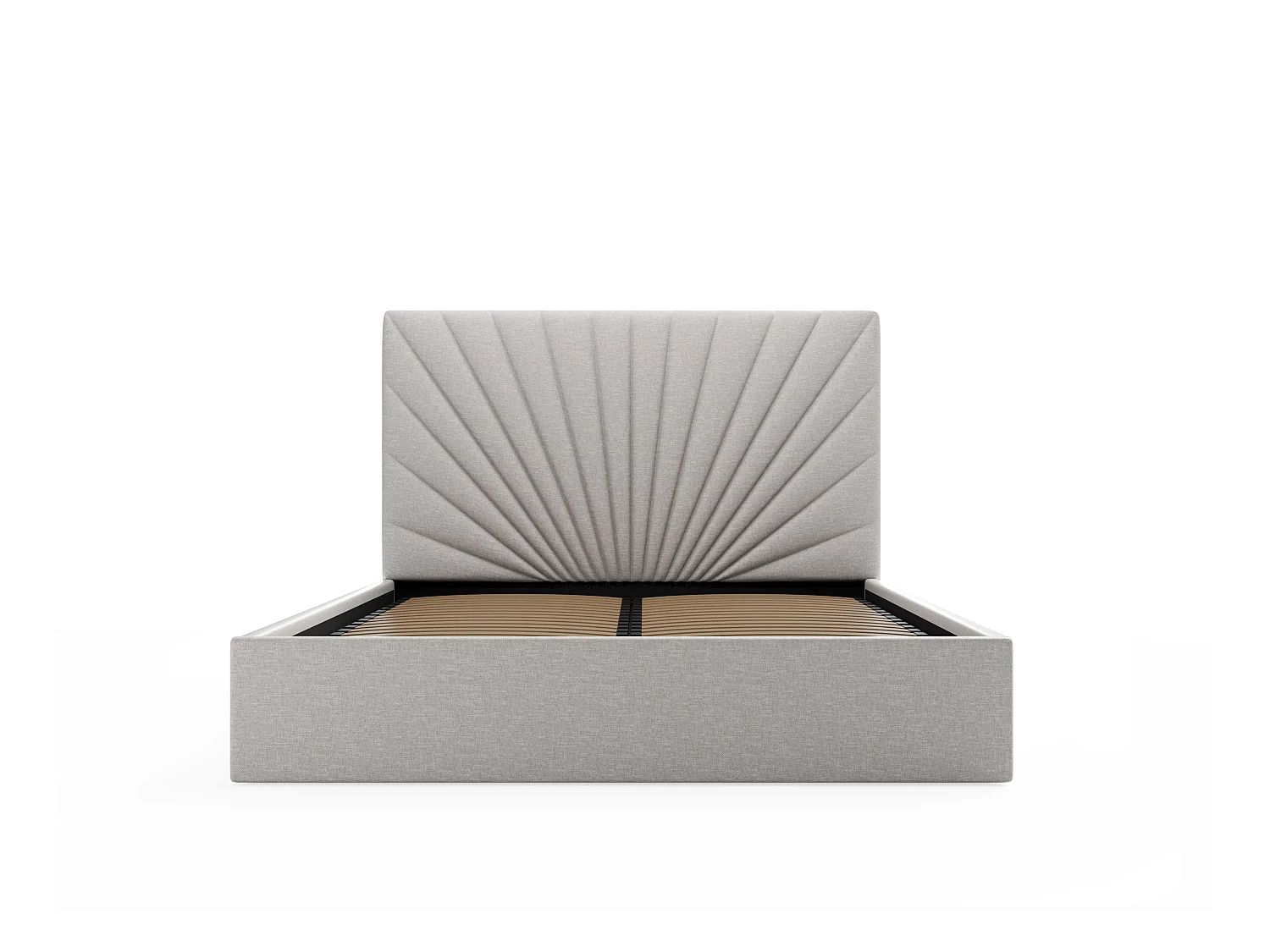 Lit coffre 160 x 200 cm - Tissu - Gris clair + Matelas - RILIODA de Pascal Morabito