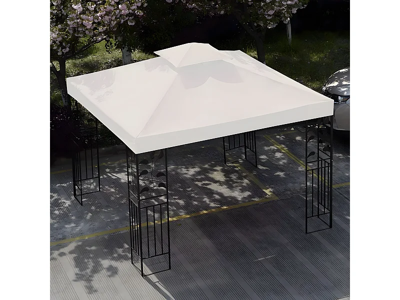 Toile de Rechange pour Pavillon Toile de Toit pour Tente Canopée pour Tonnelles 300 x 300 cm Beige