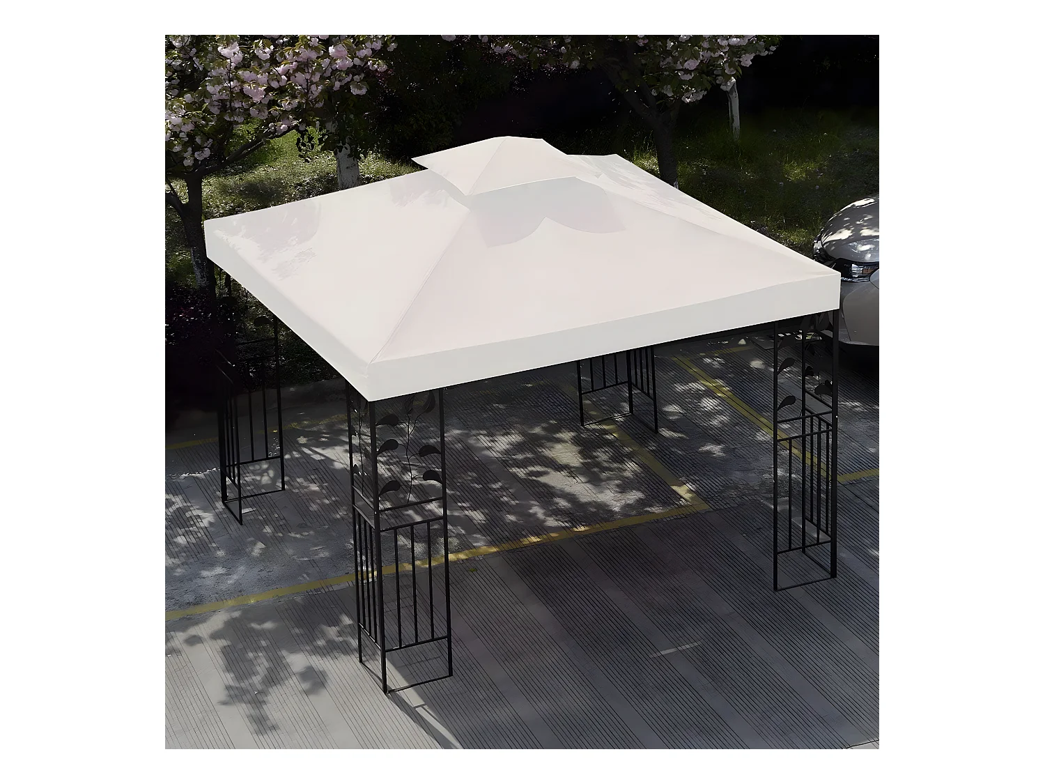 Toile de Rechange pour Pavillon Toile de Toit pour Tente Canopée pour Tonnelles 300 x 300 cm Beige