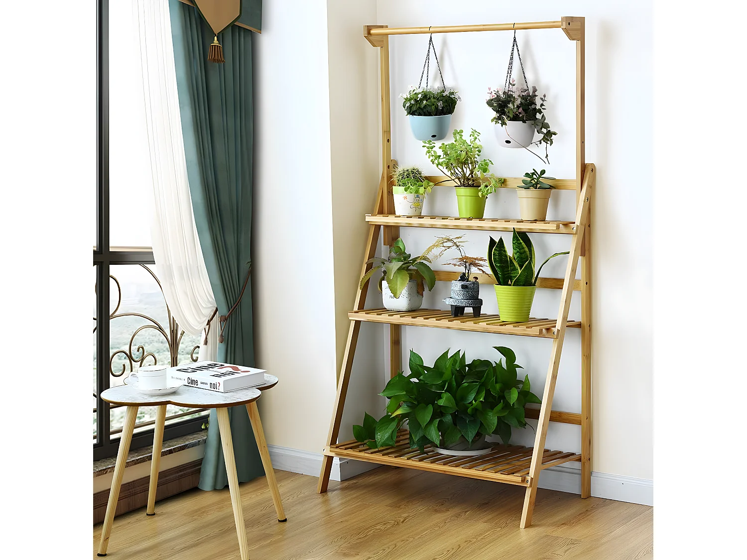 3-Ebenen Pflanzenleiter Pflanzenregal