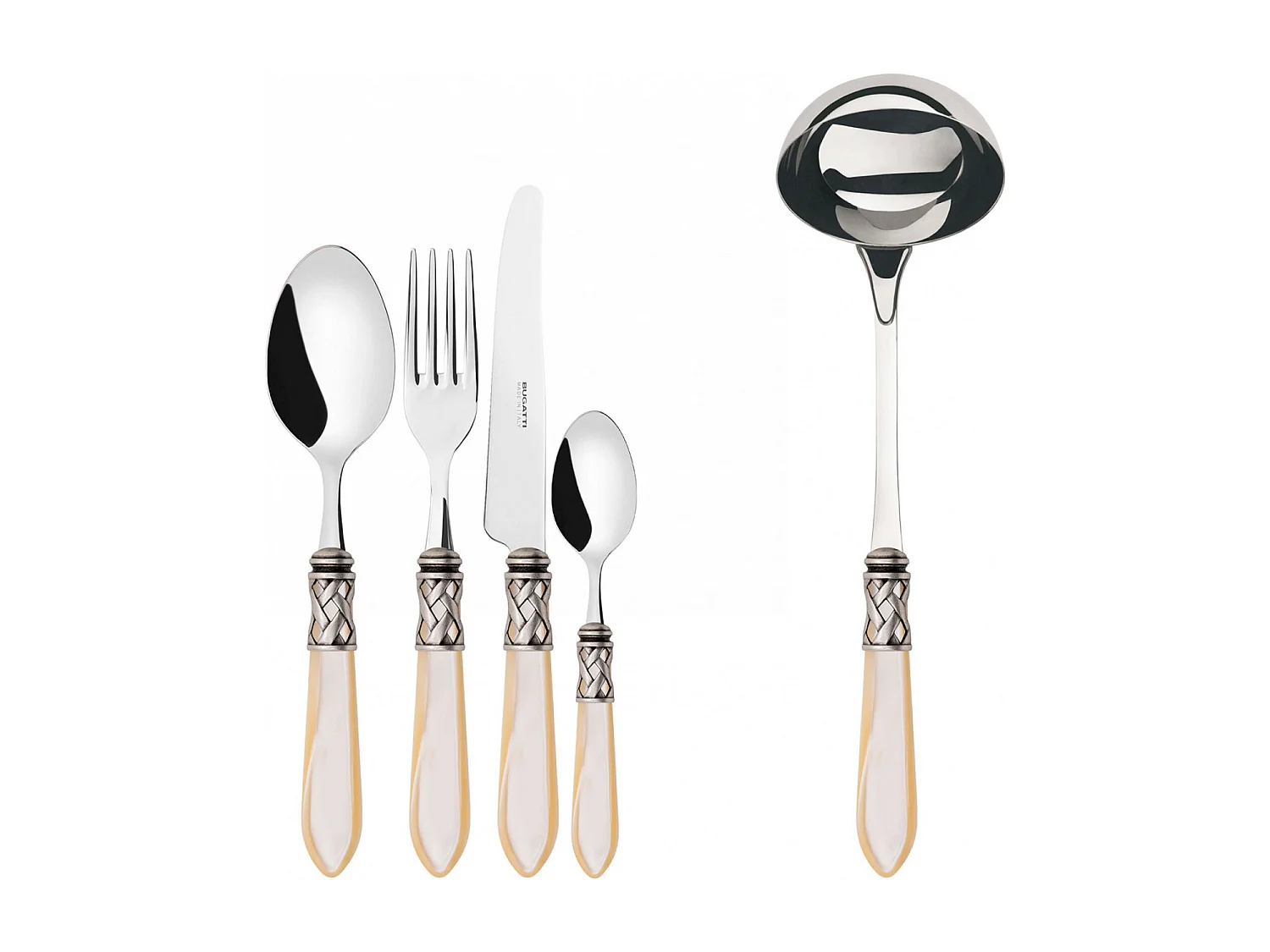 ALADDIN juego de anillos de plata antigua color marfil caja de galería de 49 piezas