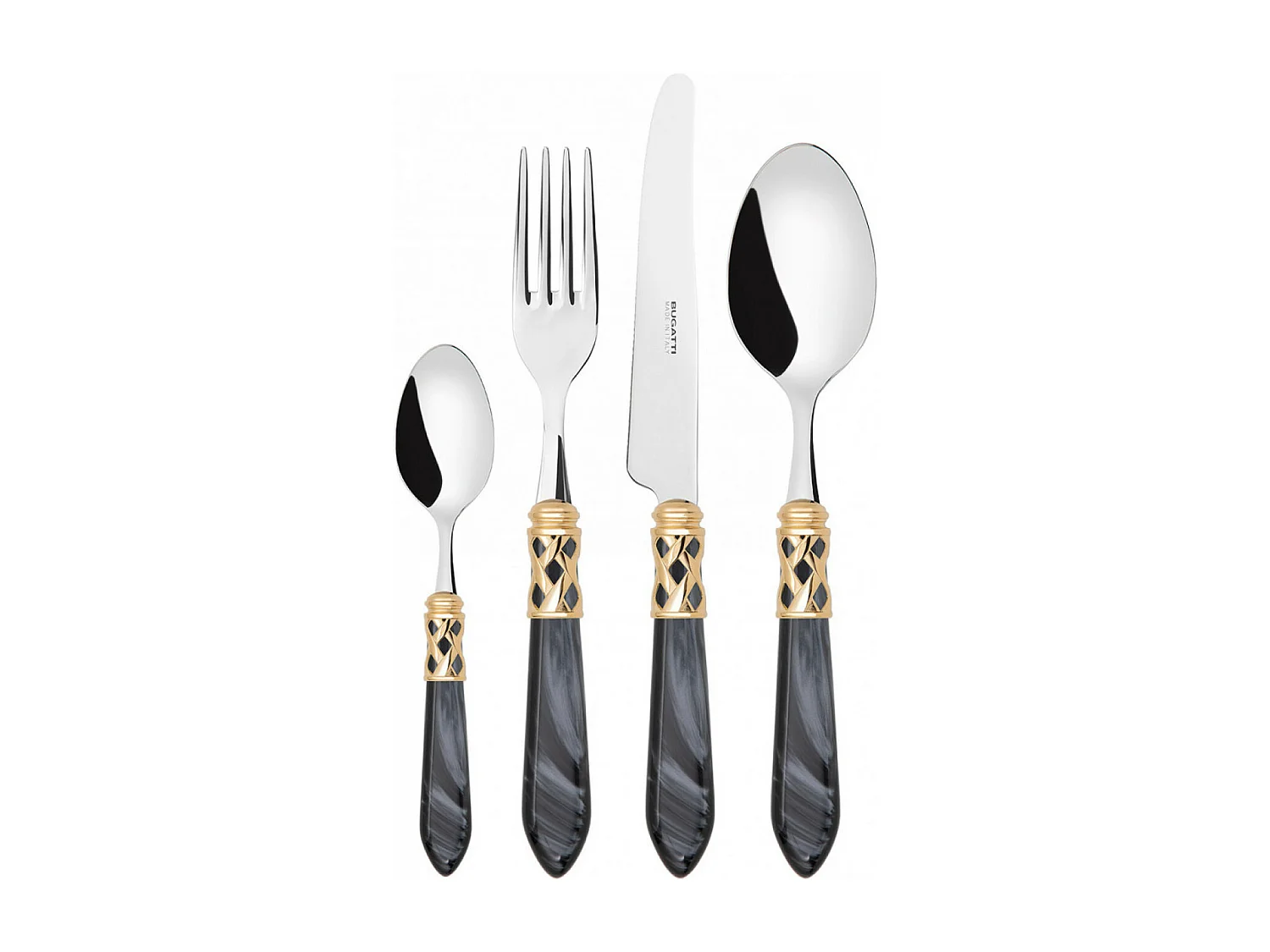 ALADDIN juego anillos dorados color negro caja galería 24pzs