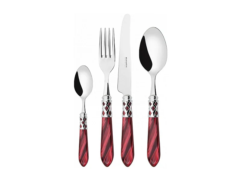 ALADDIN ghiera cromata set 24pz colore bordeaux in scatola gallery