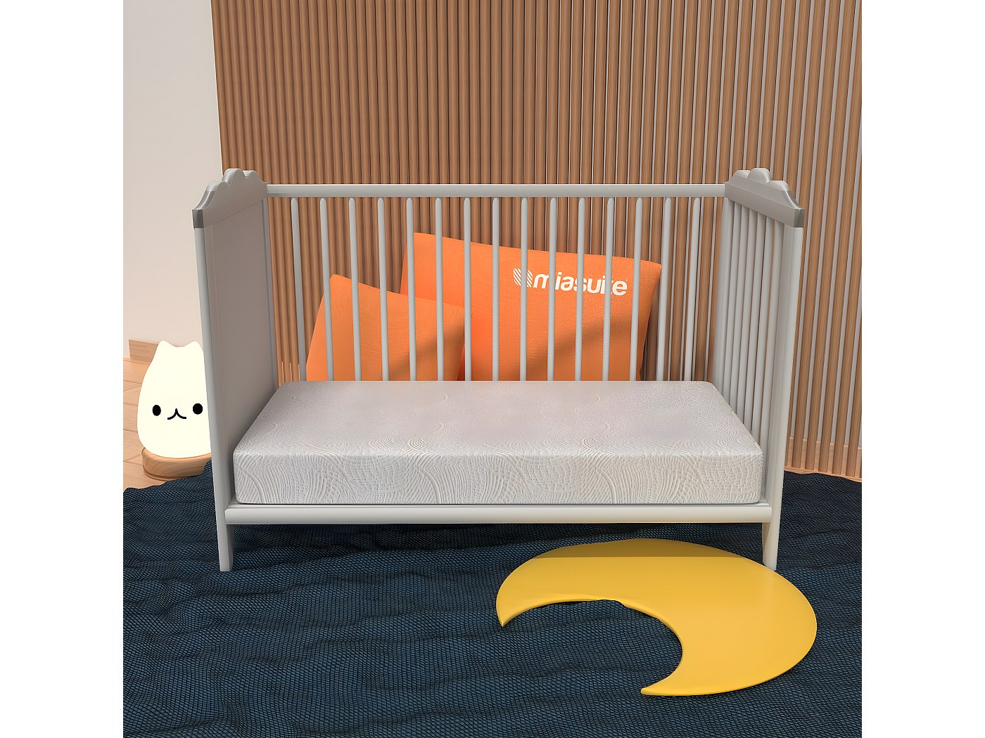 Matelas pour berceau 60 x 125 cm de haut 14 cm, Matelas Enfant, dispositif médical - Déhoussable, respirant, hypoallergénique. Modèle : Sim