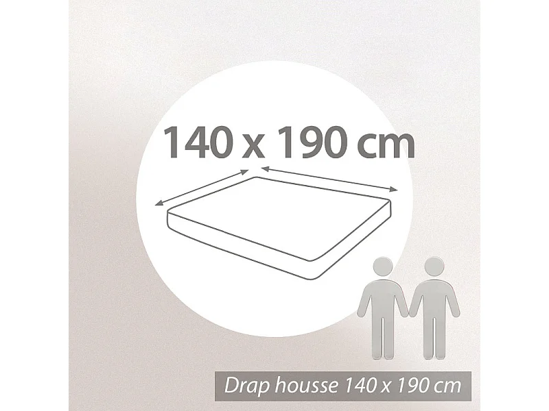 Drap housse 140x190 cm bonnet 30 cm percale de coton PASSION PERCALE bleu Cobalt