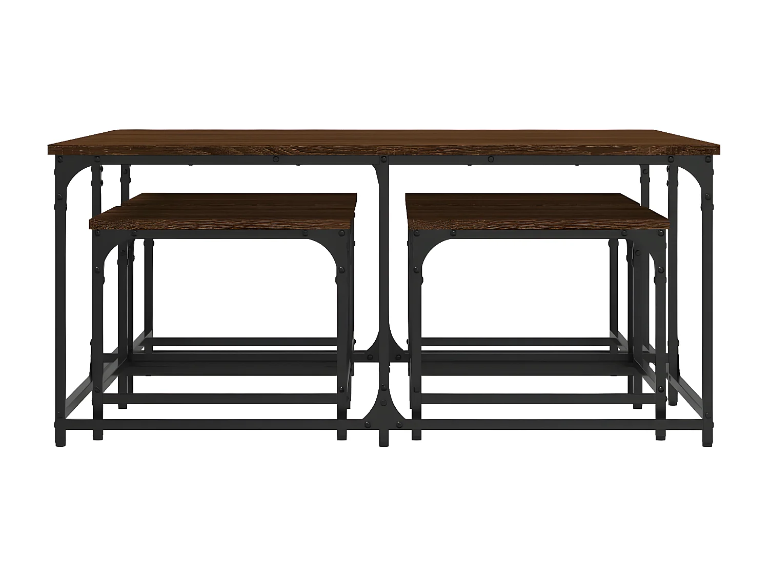 Tables basses gigognes 5 pcs chêne marron bois d'ingénierie