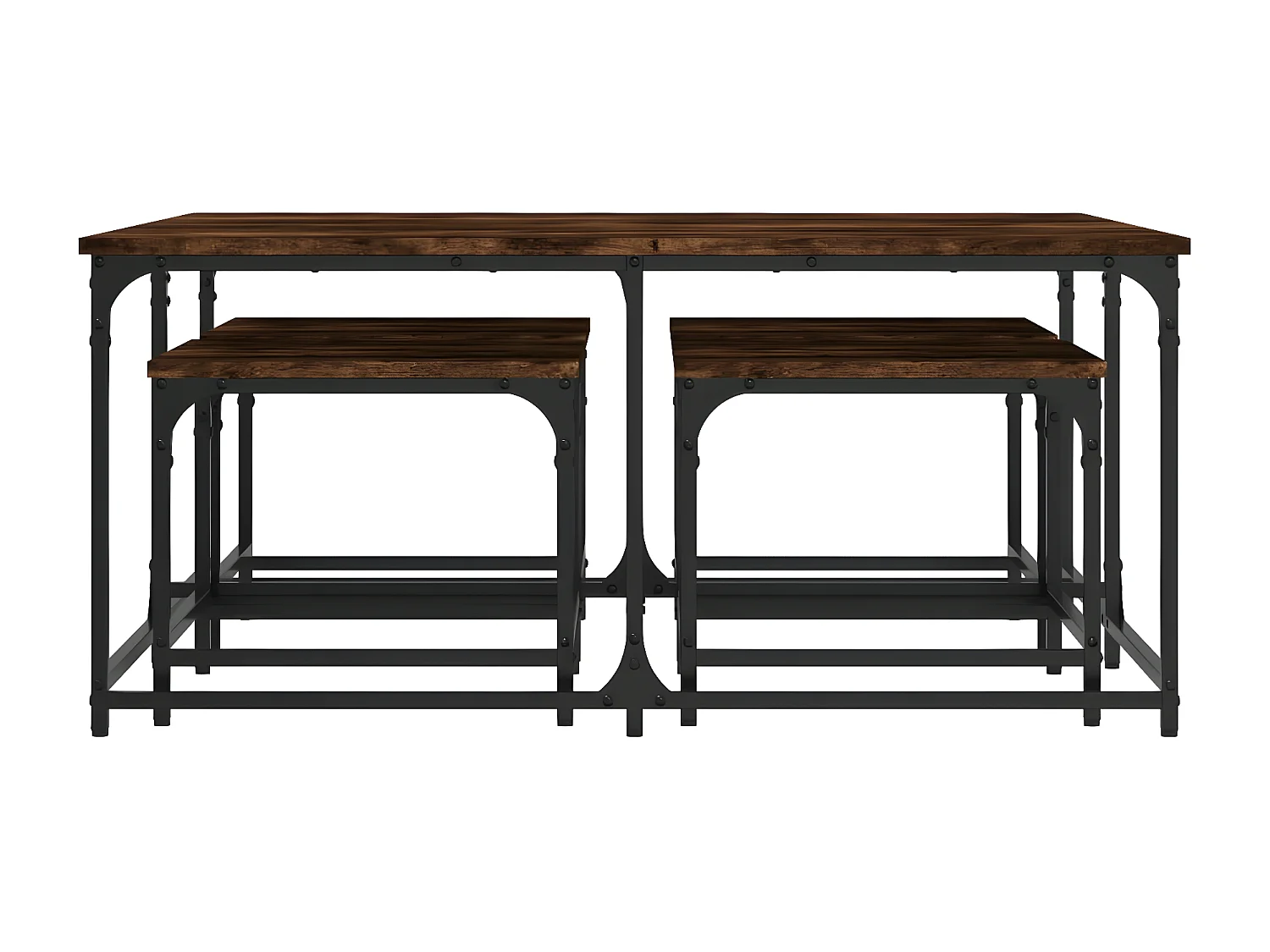 Tables basses gigognes 5 pcs chêne fumé bois d'ingénierie