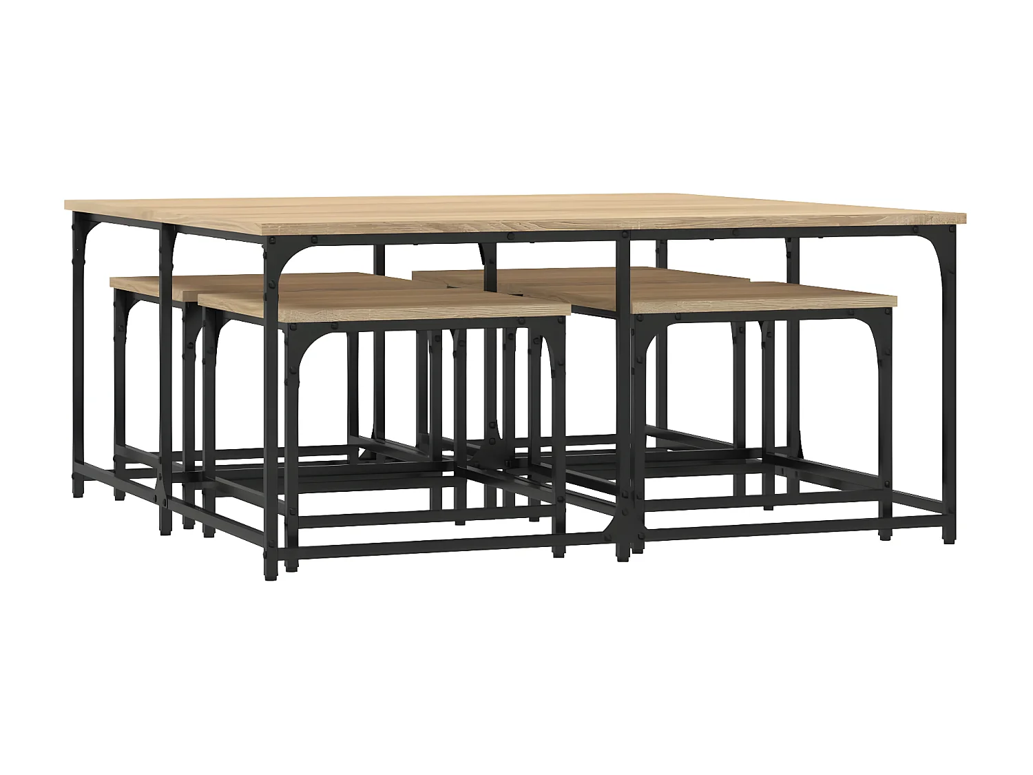 Tables basses gigognes 5 pcs chêne sonoma bois d'ingénierie