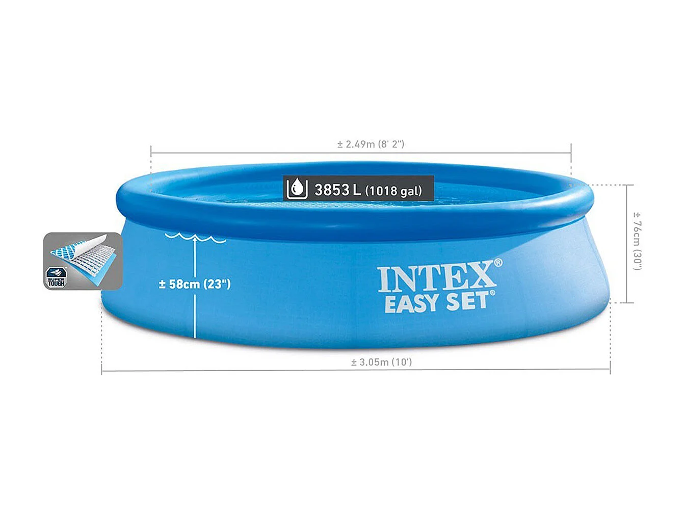 Intex 28122 Easy Set piscina fuori terra gonfiabile rotonda 305x76