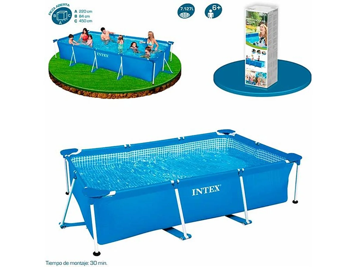 Piscine tubulaire rectangulaire 4,50 x 2,20 x 0,84 m - Intex