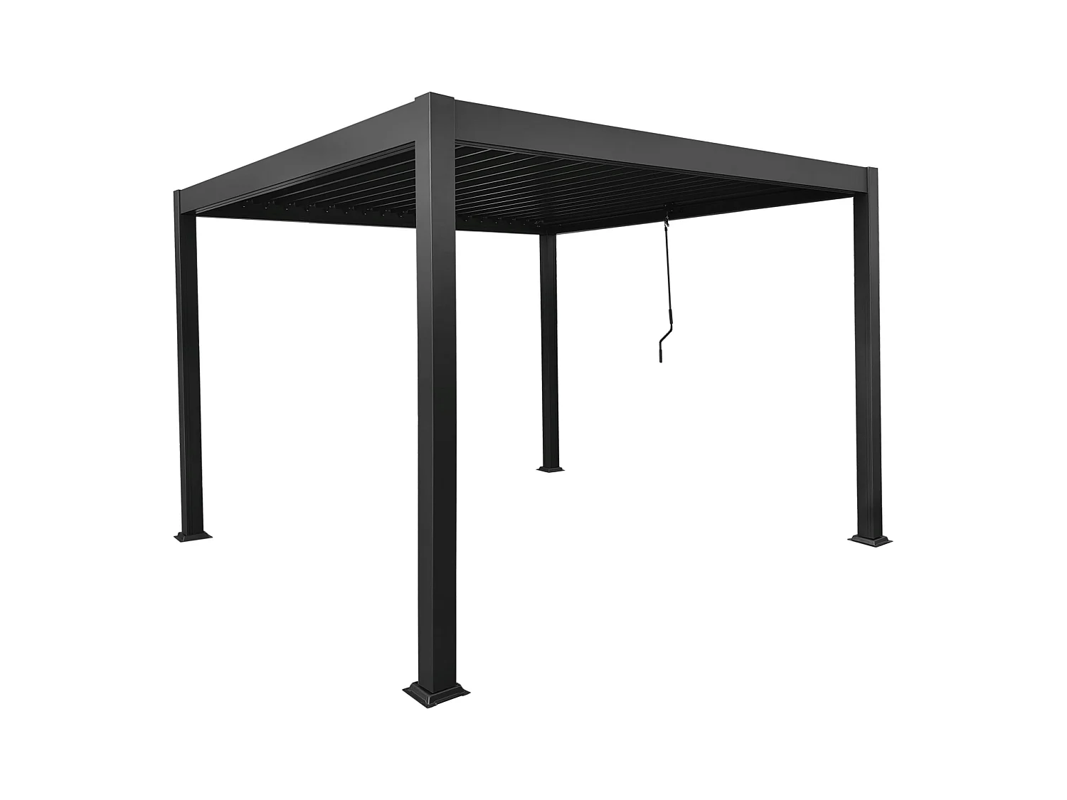 Terrassendach bioklimatisch freistehend aus Aluminium mit verstellbaren Lamellen - 9 m² - Anthrazit - AMALFI