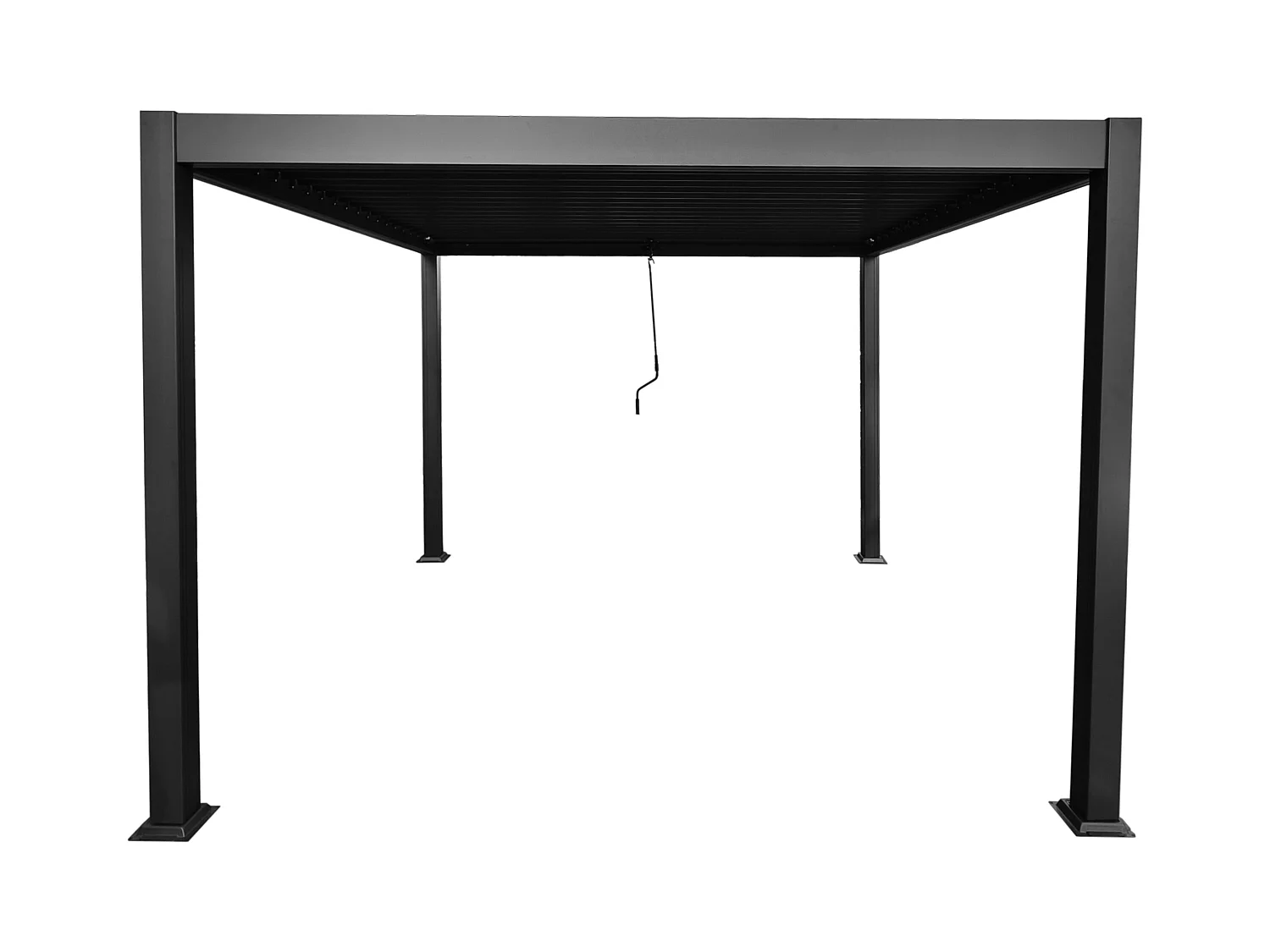 Terrassendach bioklimatisch freistehend aus Aluminium mit verstellbaren Lamellen - 9 m² - Anthrazit - AMALFI