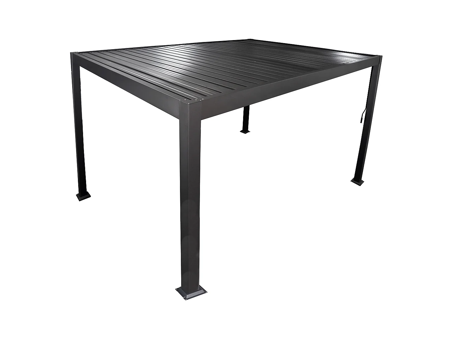 Terrassendach bioklimatisch freistehend aus Aluminium mit verstellbaren Lamellen - 9 m² - Anthrazit - AMALFI