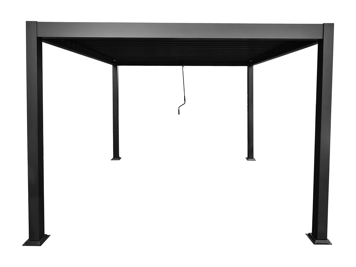 Pergola bioclimatique autoportante en aluminium avec lames orientables - 9 m² - anthracite - AMALFI