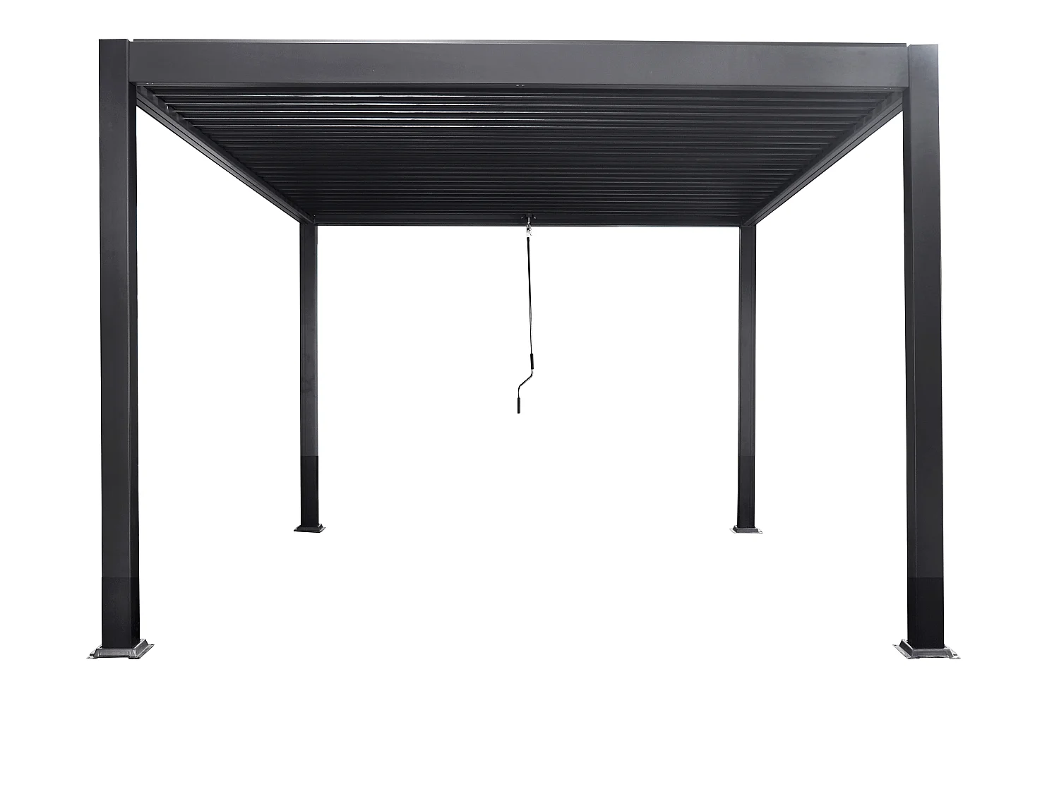 Pergola bioclimatique autoportante en aluminium avec lames orientables - 9 m² - anthracite - AMALFI