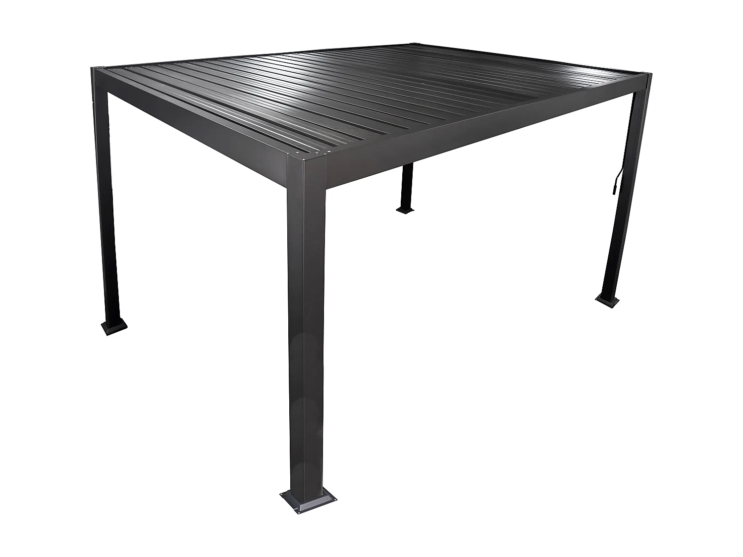 Pergola bioclimatique autoportante en aluminium avec lames orientables - 9 m² - anthracite - AMALFI