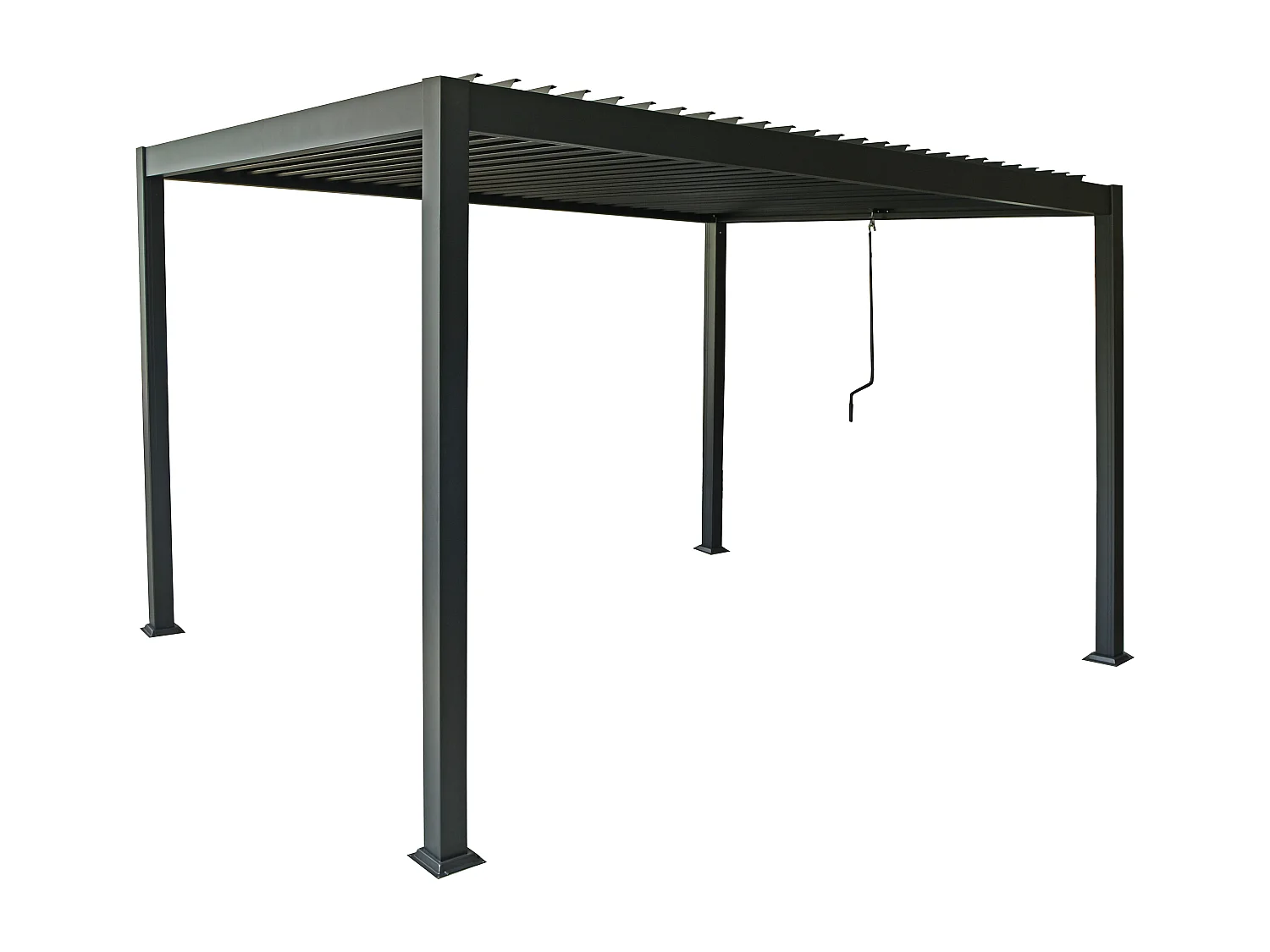 Bio-klimatische zelfdragende pergola met draaibare lamellen - 12 m² - antracietgrijs - AMALFI
