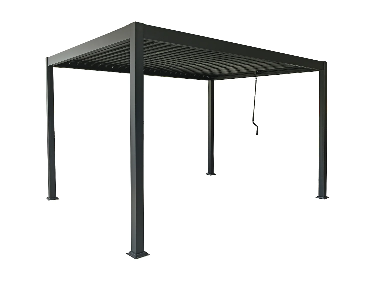 Bio-klimatische zelfdragende pergola met draaibare lamellen - 12 m² - antracietgrijs - AMALFI
