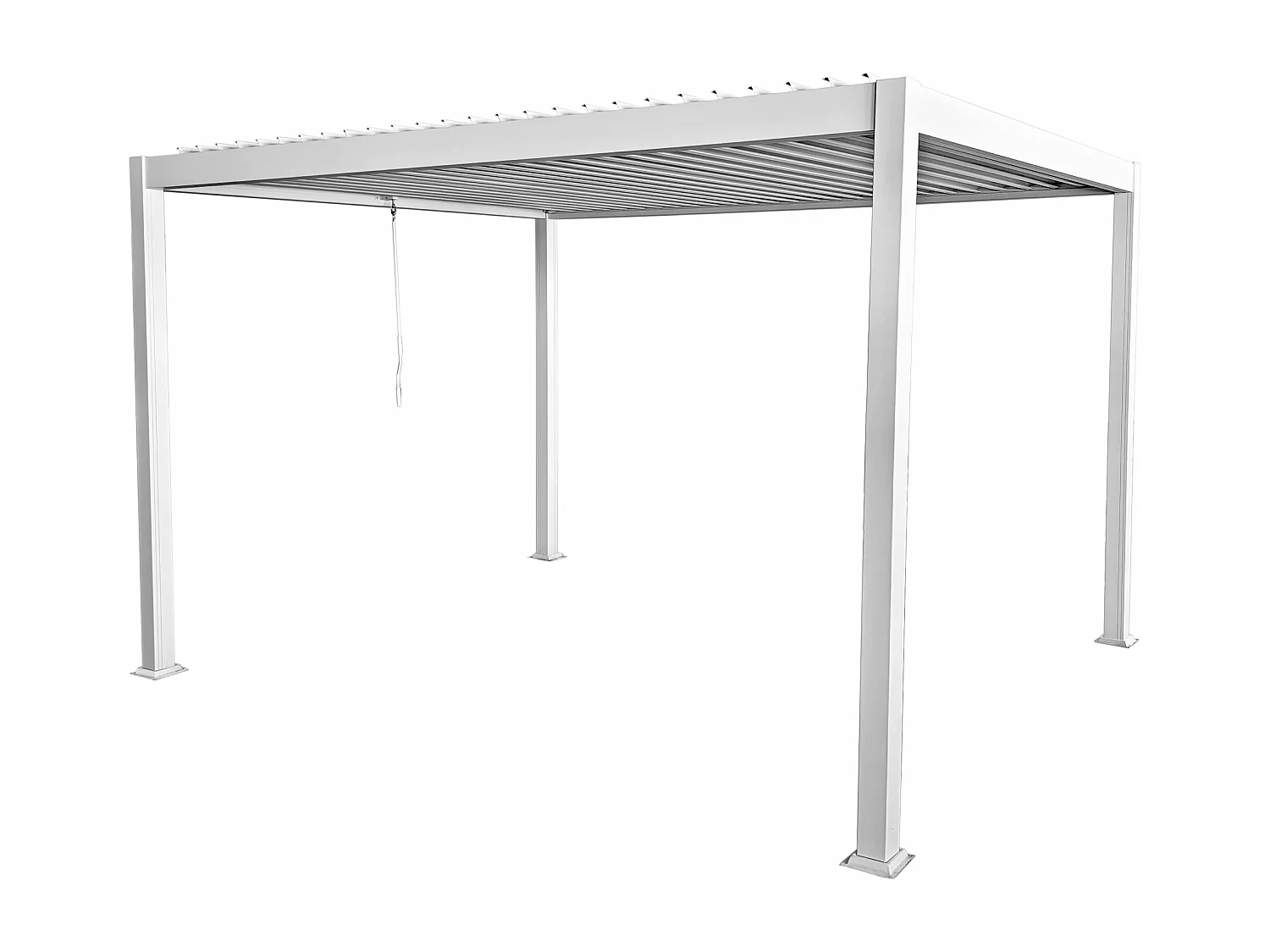 Pergola bioclimatique autoportante  en aluminium  avec lames orientables - 12 m² - blanche- AMALFI