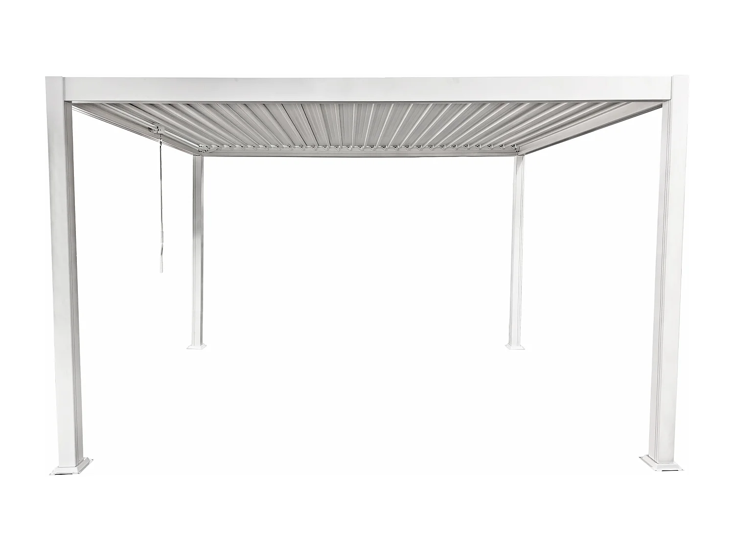 Pergola bioclimatique autoportante  en aluminium  avec lames orientables - 12 m² - blanche- AMALFI