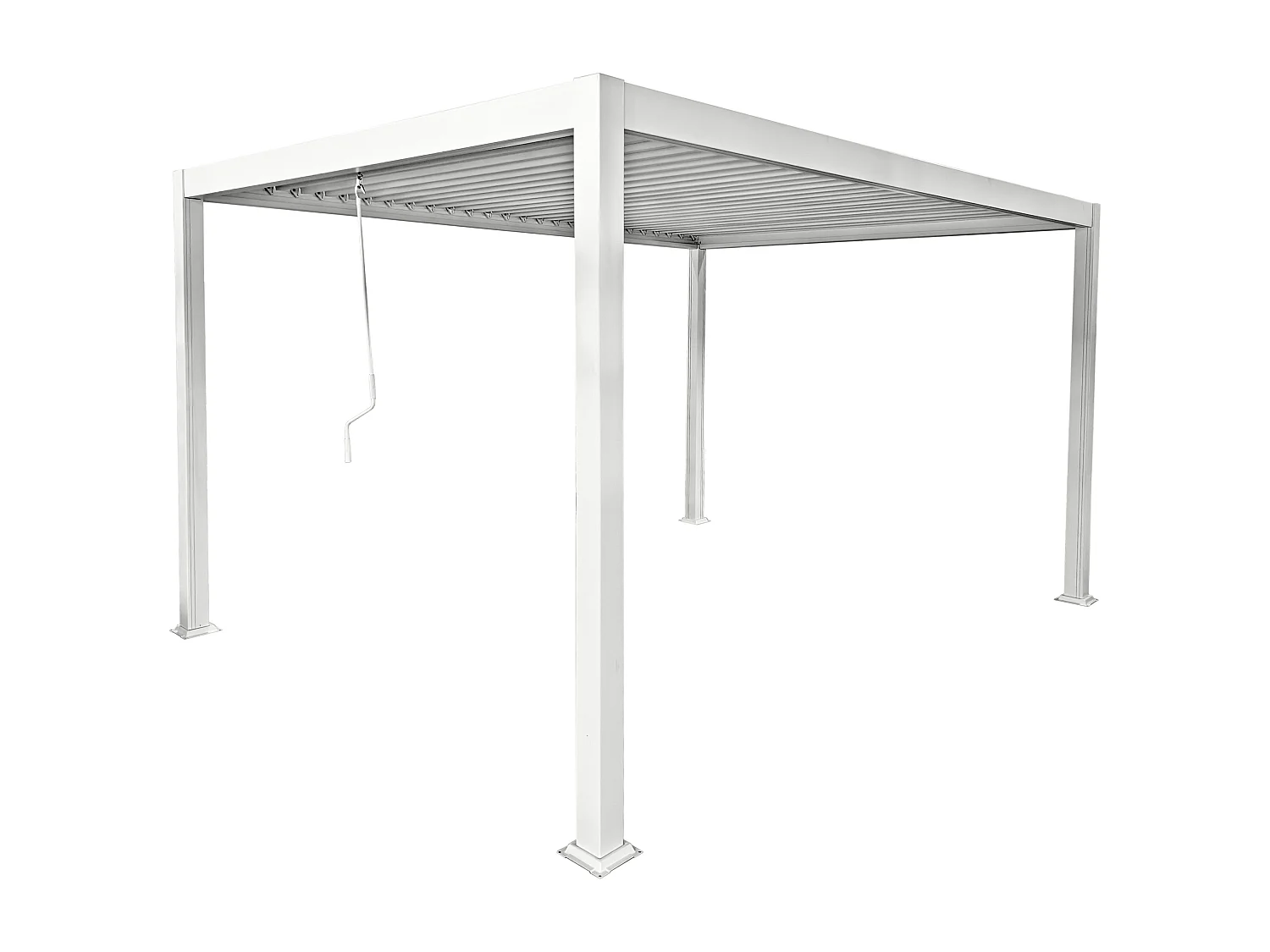 Pergola bioclimatique autoportante  en aluminium  avec lames orientables - 12 m² - blanche- AMALFI