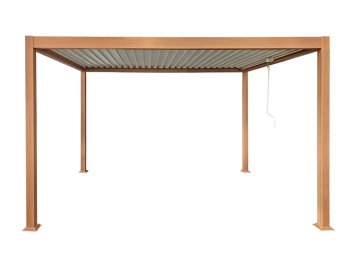 Pergola bioclimatique autoportante  en aluminium  avec lames orientables - 12 m² - coloris naturel foncé - AMALFI