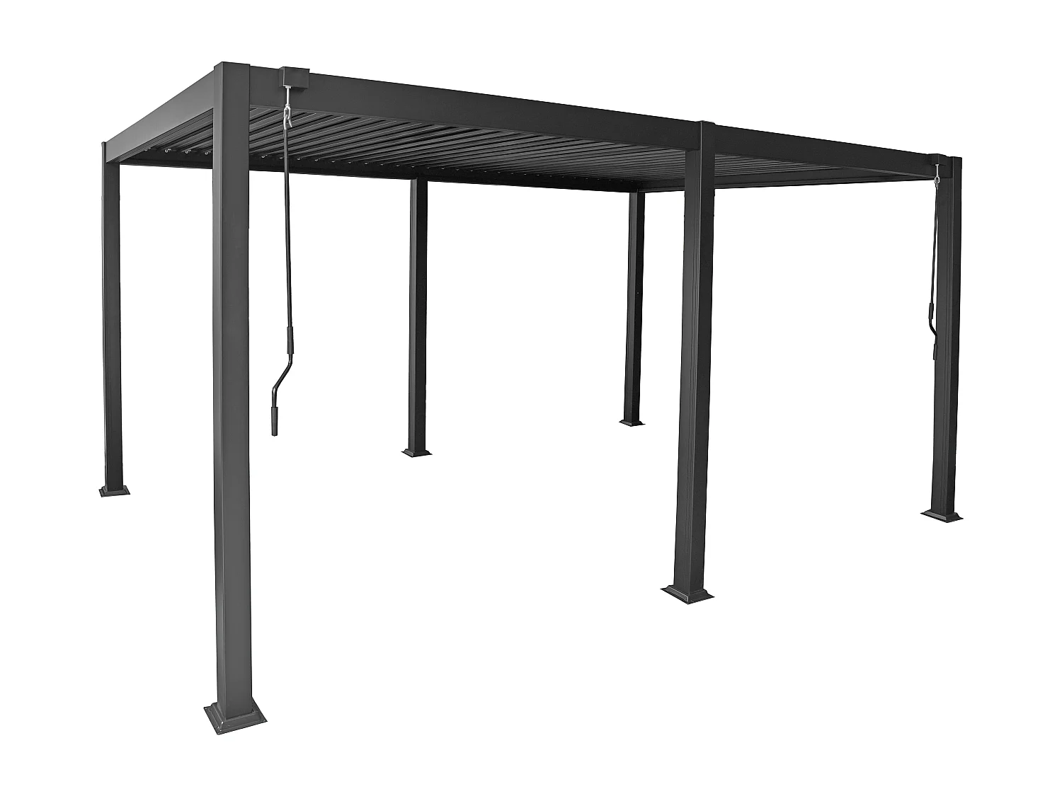 Bio-klimatische zelfdragende pergola met draaibare lamellen - 15 m² - antracietgrijs - AMALFI