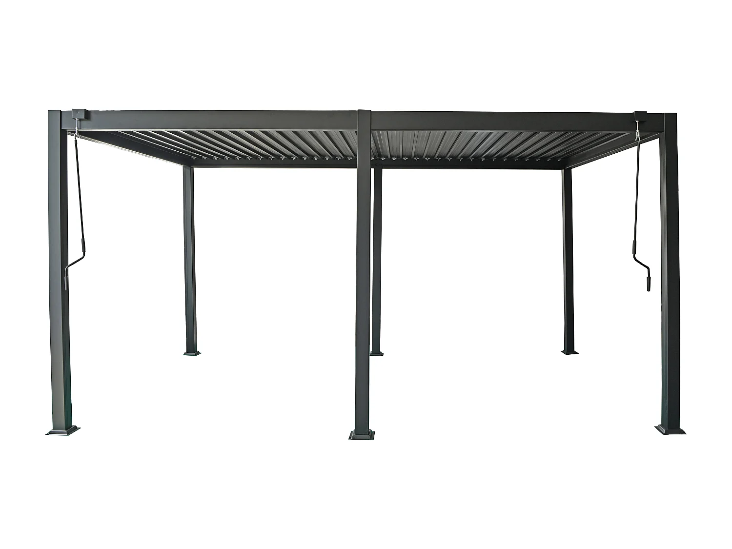 Casetta per terrazzo bioclimatica autoportante con lamelle orientabili 15 m² antracite  - AMALFI