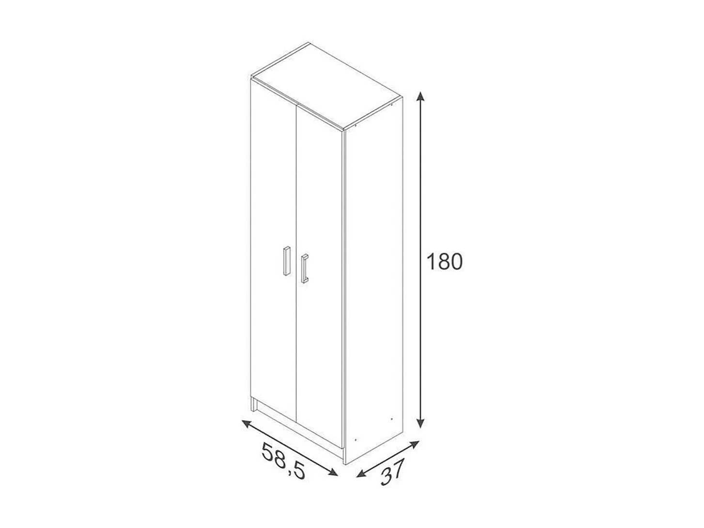 Armário auxiliar com prateleiras no banheiro e cozinha, branco, 59 x 180 x 37 cm