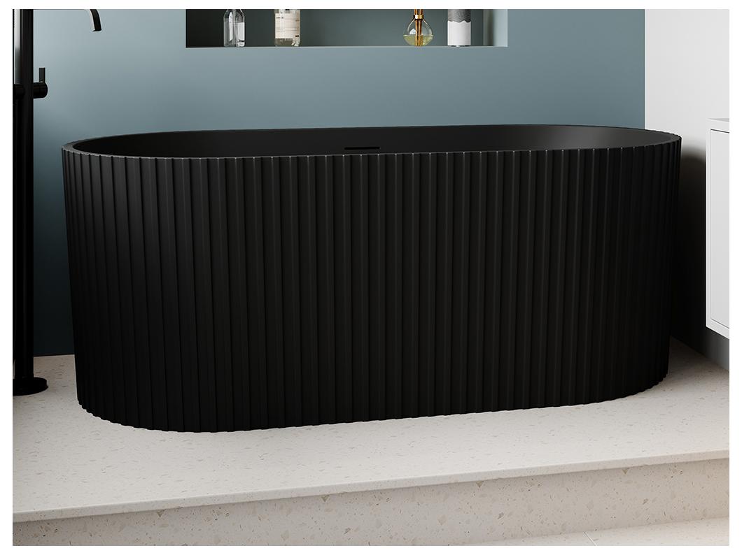 Bañera exenta de acrílico - Negro mate - 220L - 150 x 75 x 58 cm - ALIENA