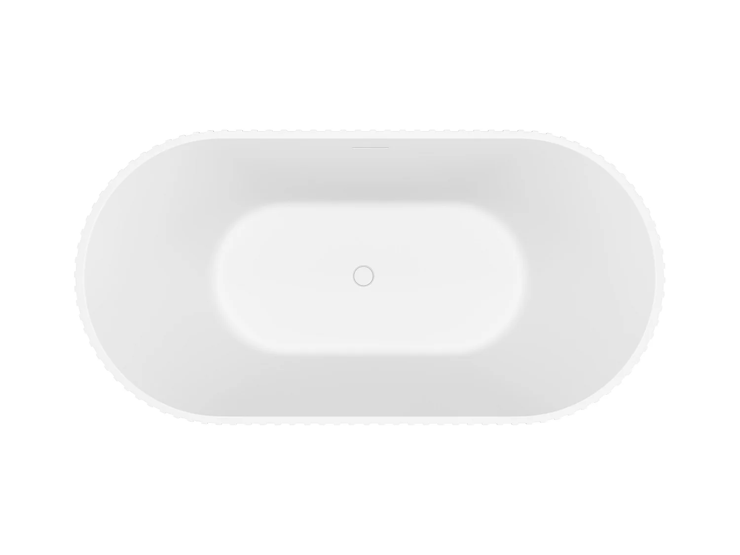 Baignoire îlot striée en acrylique - Blanc mat - 230L - 170 x 80 x 58 cm - ALIENA