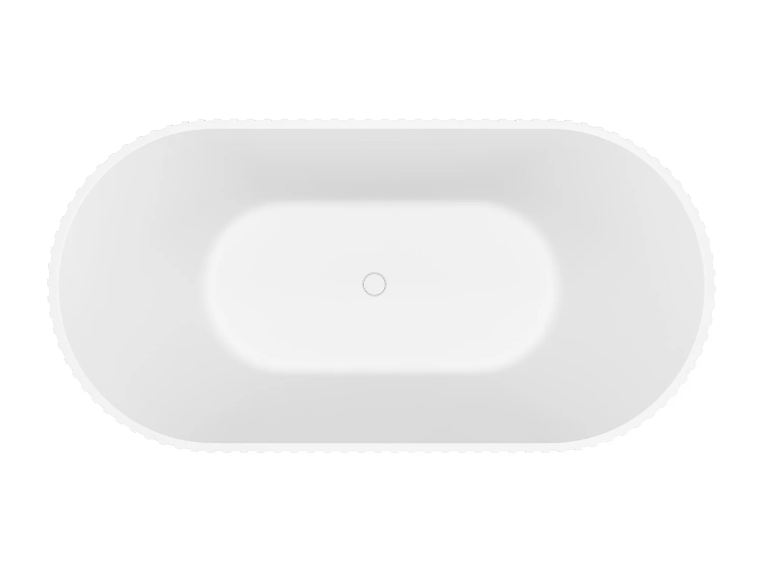 Geribbeld vrijstaand bad van acryl - Mat wit - 230L - 170 x 80 x 58 cm - ALIENA