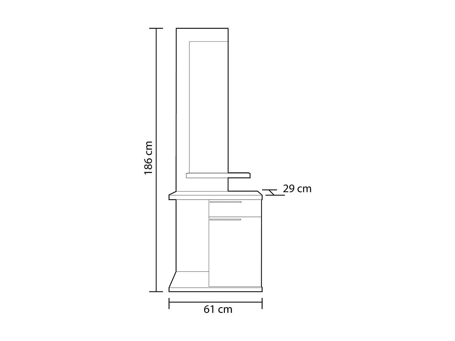 Meuble d'entrée - Blanc Brillant et Gris cendré- KENDRA