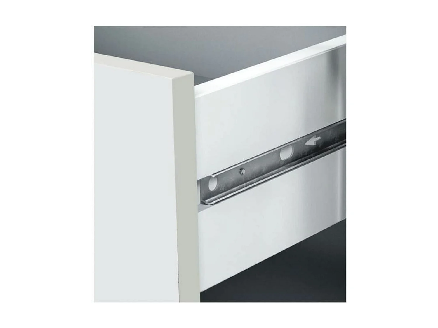 Meuble d'entrée - Blanc Brillant et Gris cendré- KENDRA