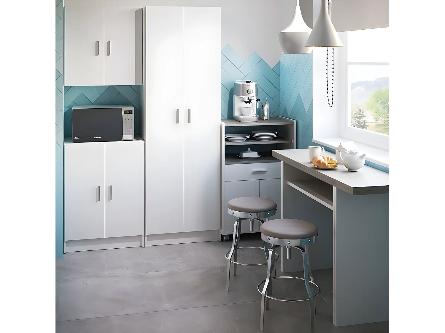 Armadio Use Wardrobe - Bianco con 2 ante e ripiano regolabile in altezza