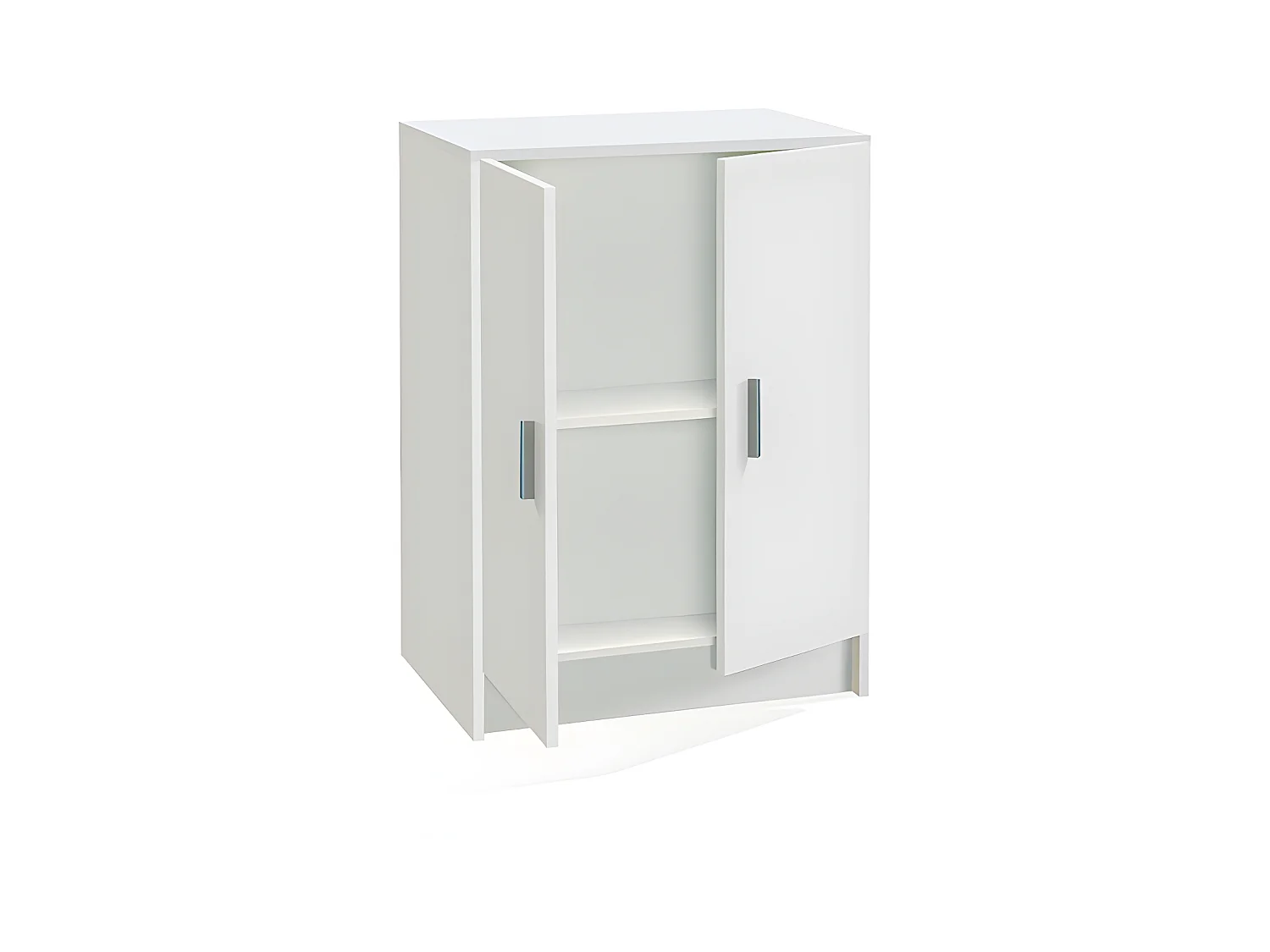 Armoire Use Wardrobe - Blanc avec 2 portes et étagère réglable en hauteur