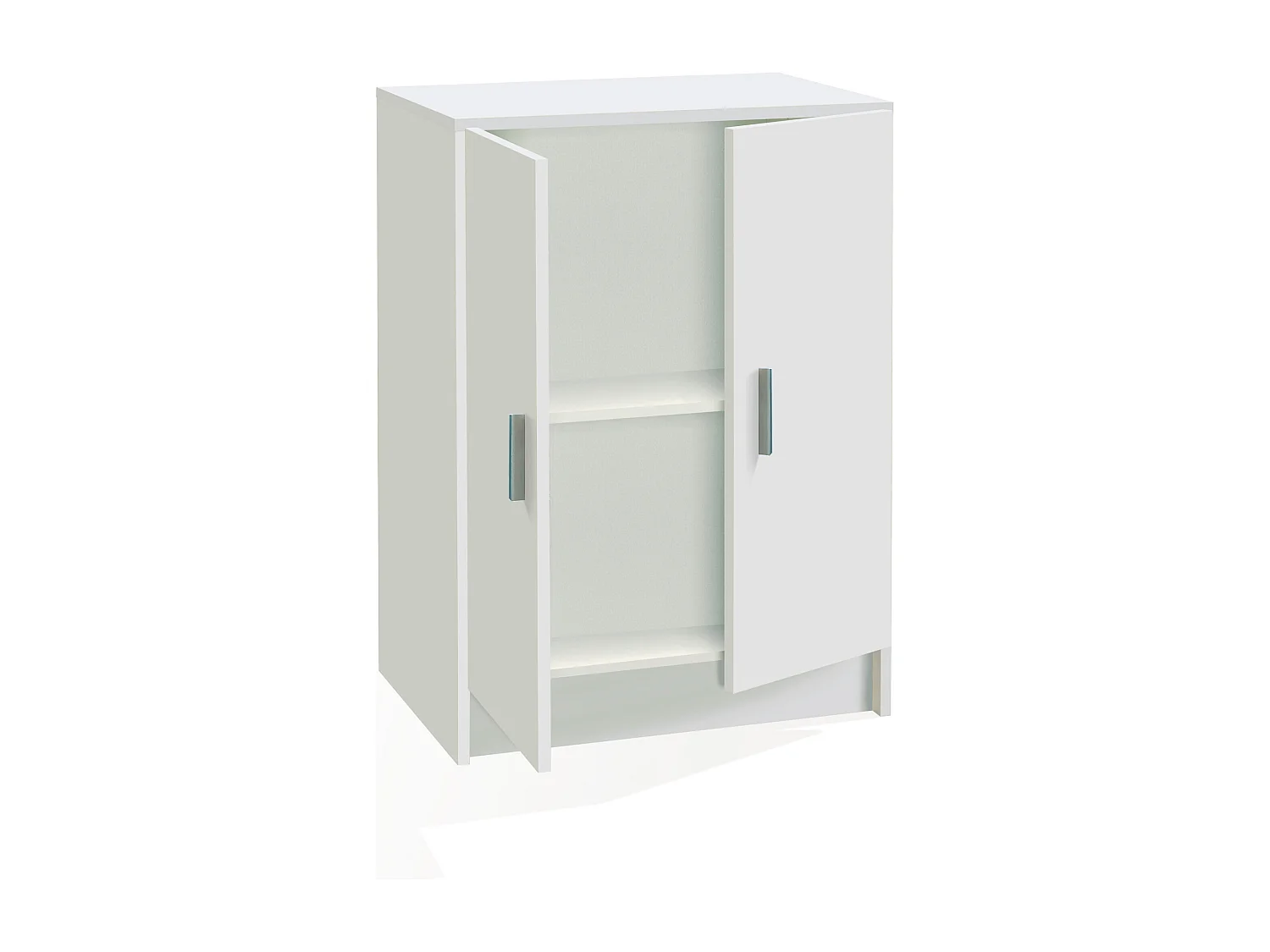 Armoire Use Wardrobe - Blanc avec 2 portes et étagère réglable en hauteur