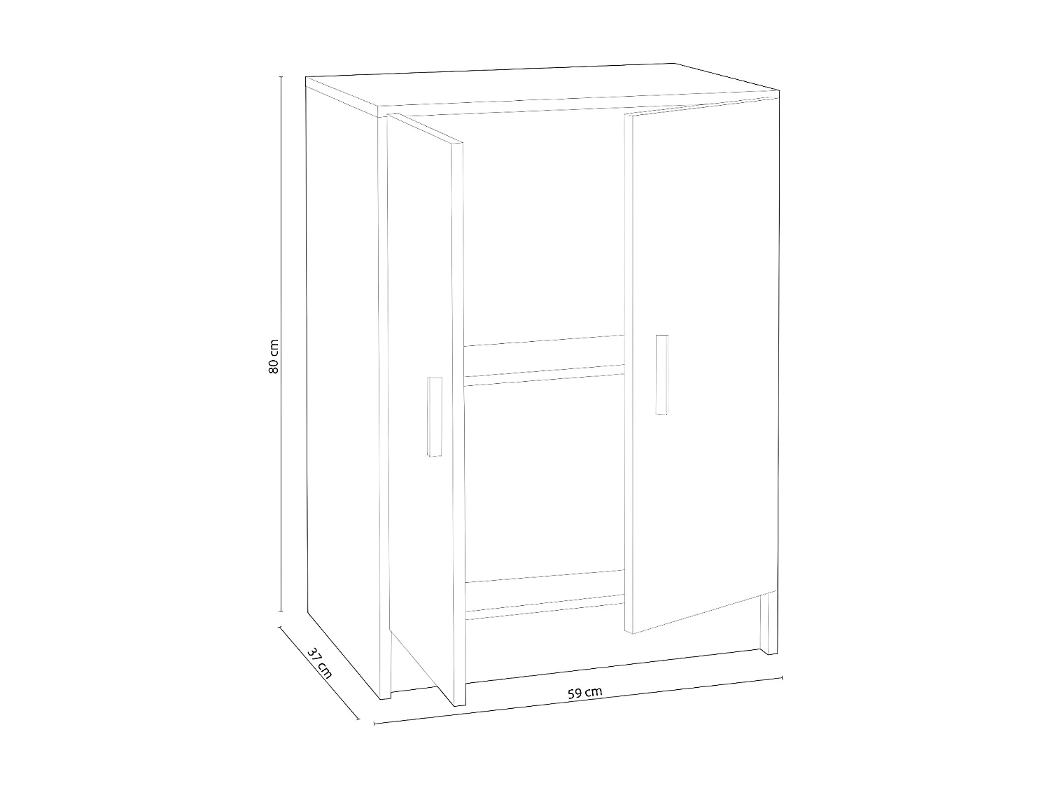 Armoire Use Wardrobe - Blanc avec 2 portes et étagère réglable en hauteur