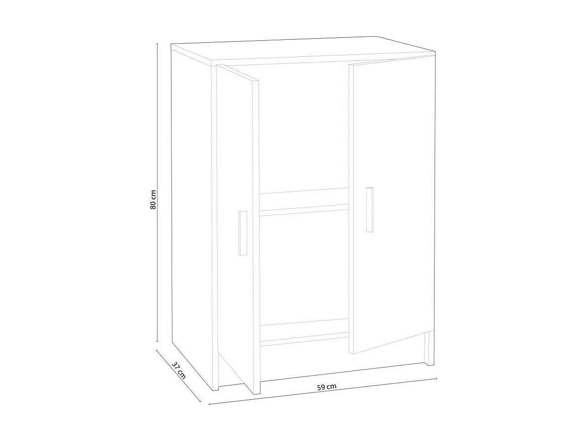 Armoire Use Wardrobe - Blanc avec 2 portes et étagère réglable en hauteur