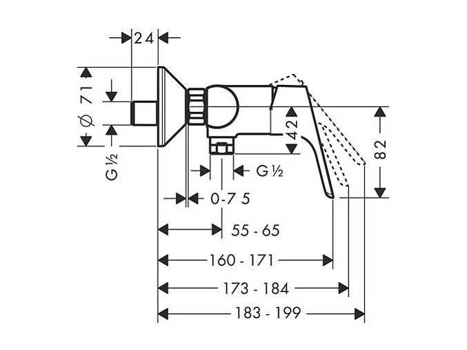 Mitigeur douche mécanique HANSGROHE Focus C2 chromé