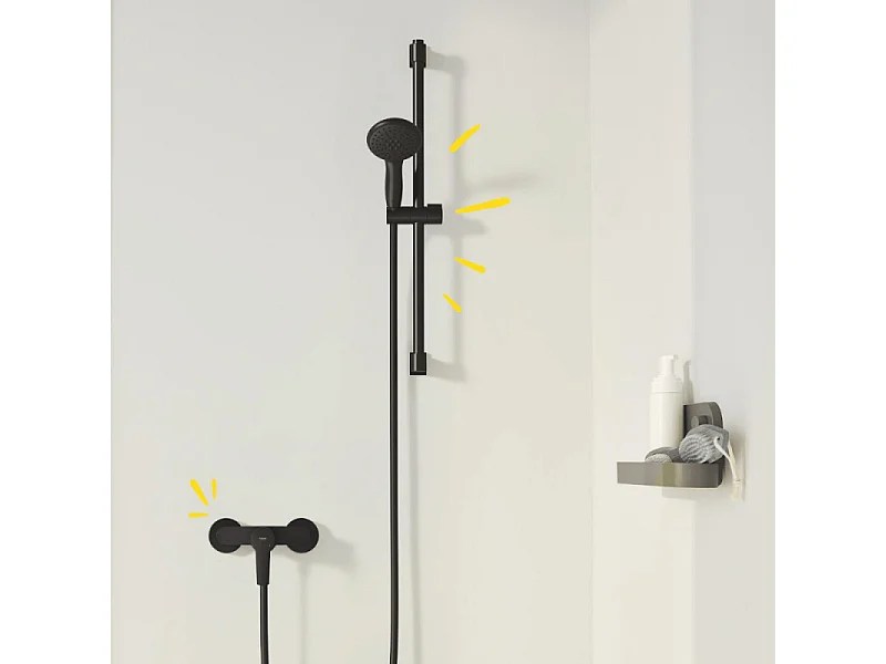 Mitigeur de douche mécanique  GROHE Start noir mat + chiffonnette