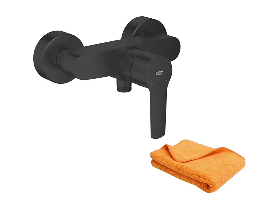 Mitigeur de douche mécanique  GROHE Sstart noir mat + chiffonnette