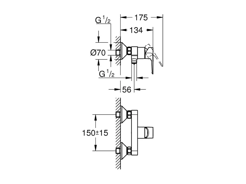 Mitigeur douche mécanique GROHE Start Loop chromé