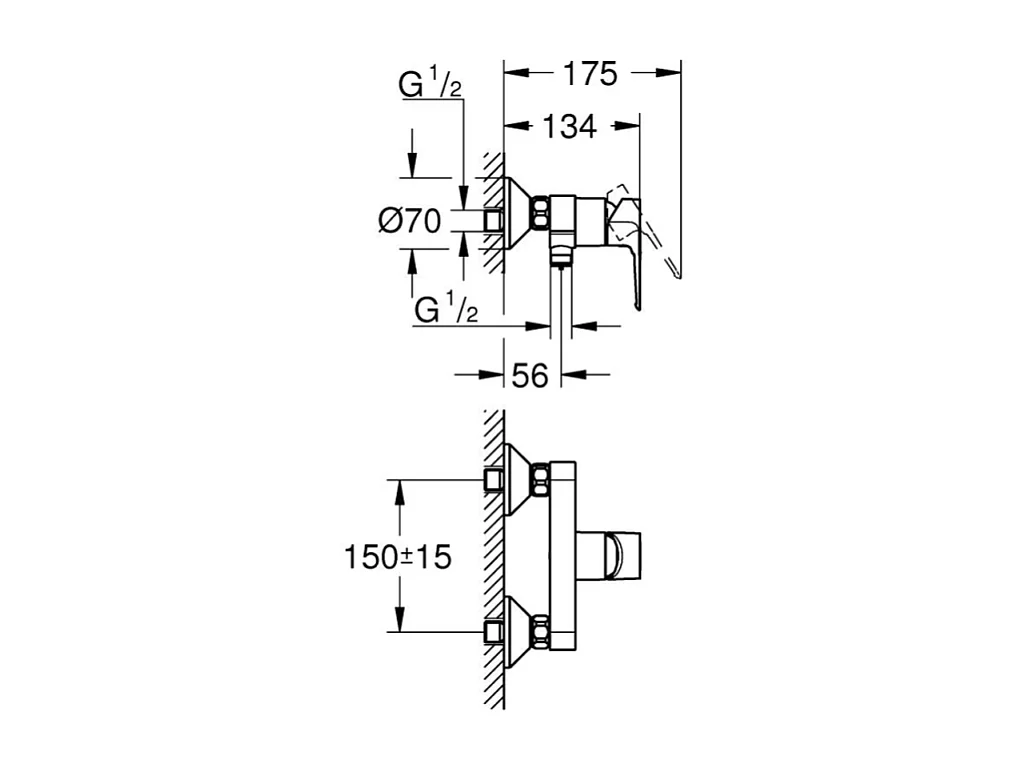 Mitigeur douche mécanique GROHE Start Loop chromé
