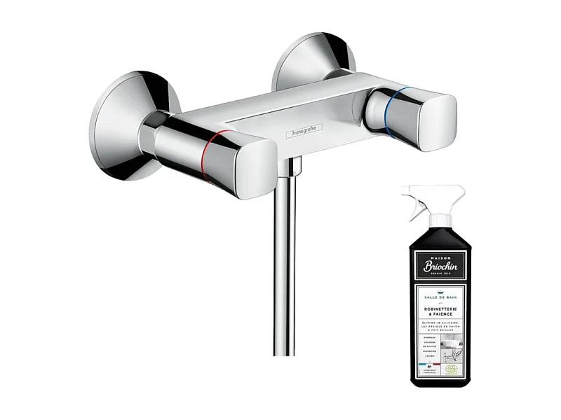 Mélangeur douche HANSGROHE Logis chromé + nettoyant Briochin