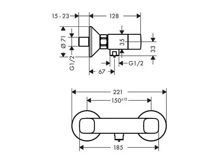 Mélangeur douche HANSGROHE Logis chromé + nettoyant Briochin