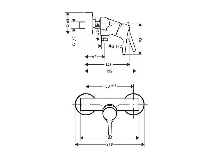 Mitigeur douche mécanique HANSGROHE Talis S chromé